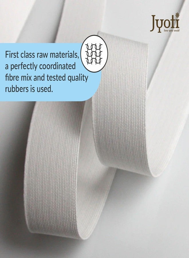 Jyoti Woven Elastic - 25mm White Classic (Roll of 25 Meters), Ideal for Apparel & Clothing, Undergarments, Medical & Healthcare, Footwear, Sports, Bags, Wristbands, Belts, DIY and Crafts - Pack of 1 - Image 4